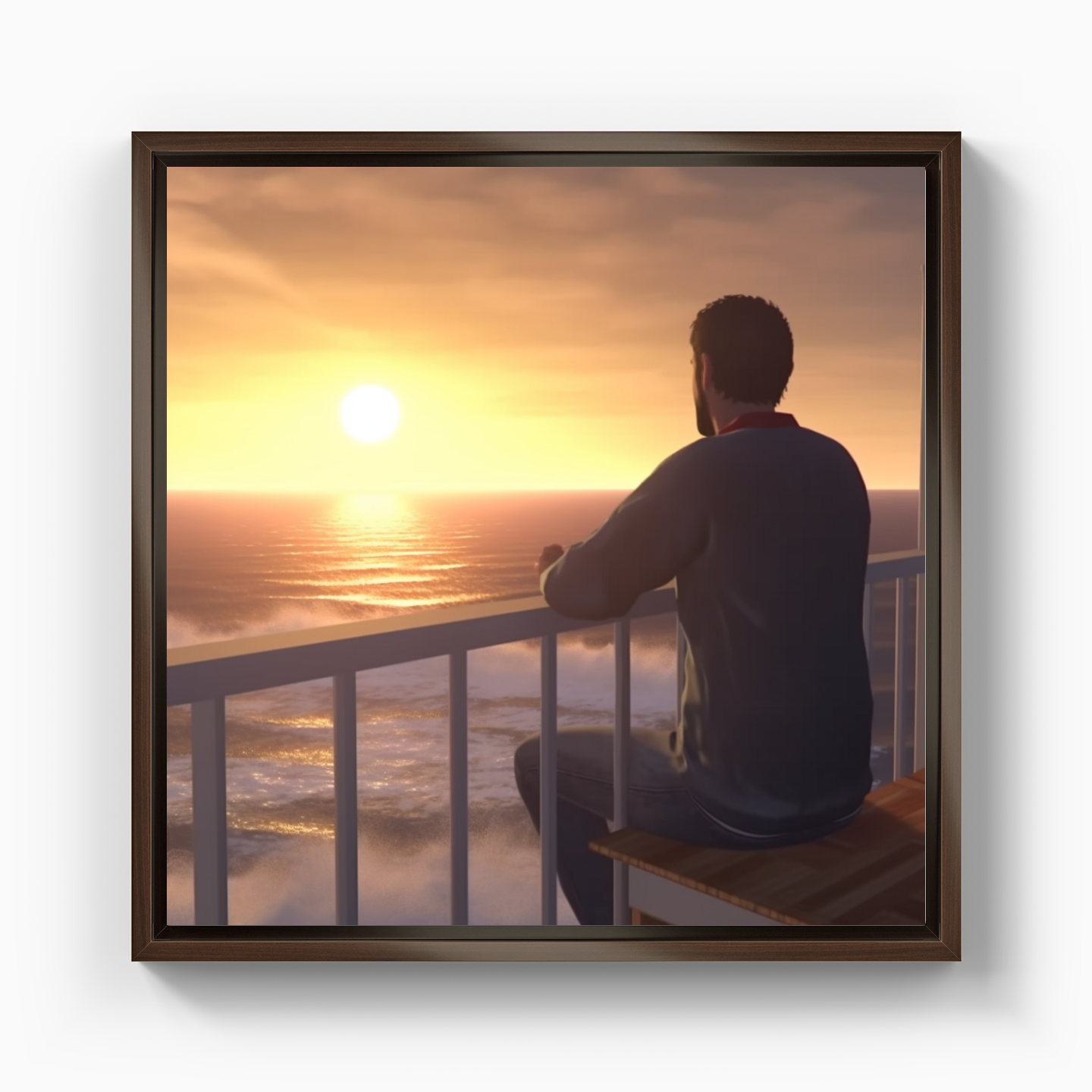Man watching the sea - Canvas Painting