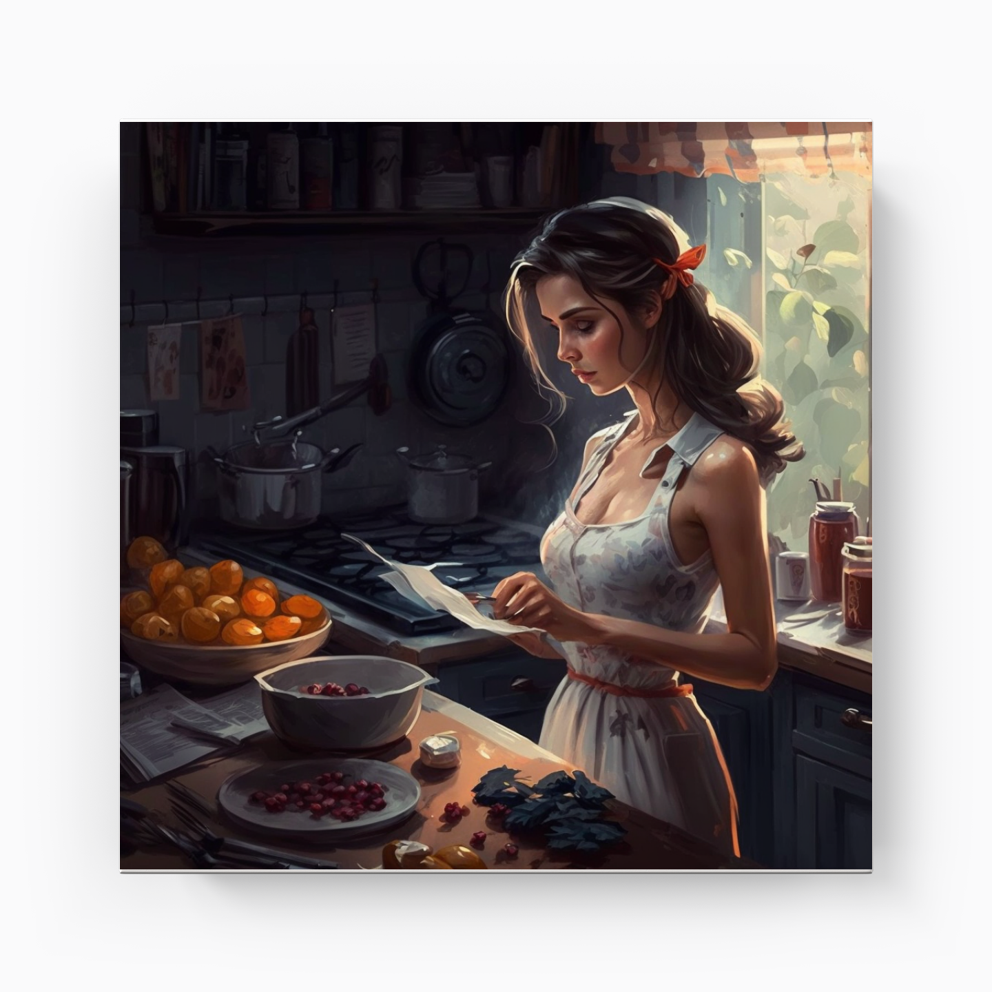 Breakfast lady - Canvas Print