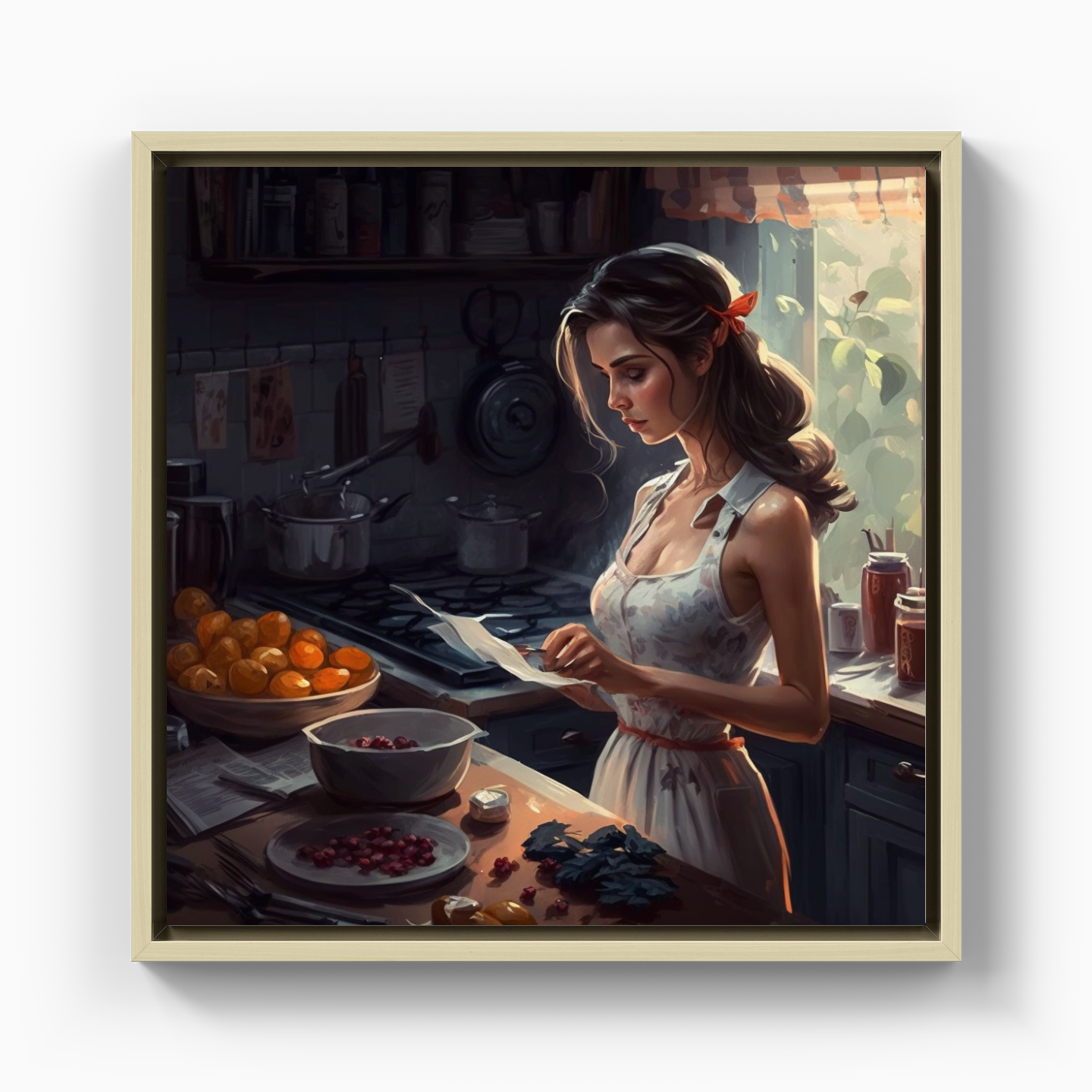 Breakfast lady - Canvas Print
