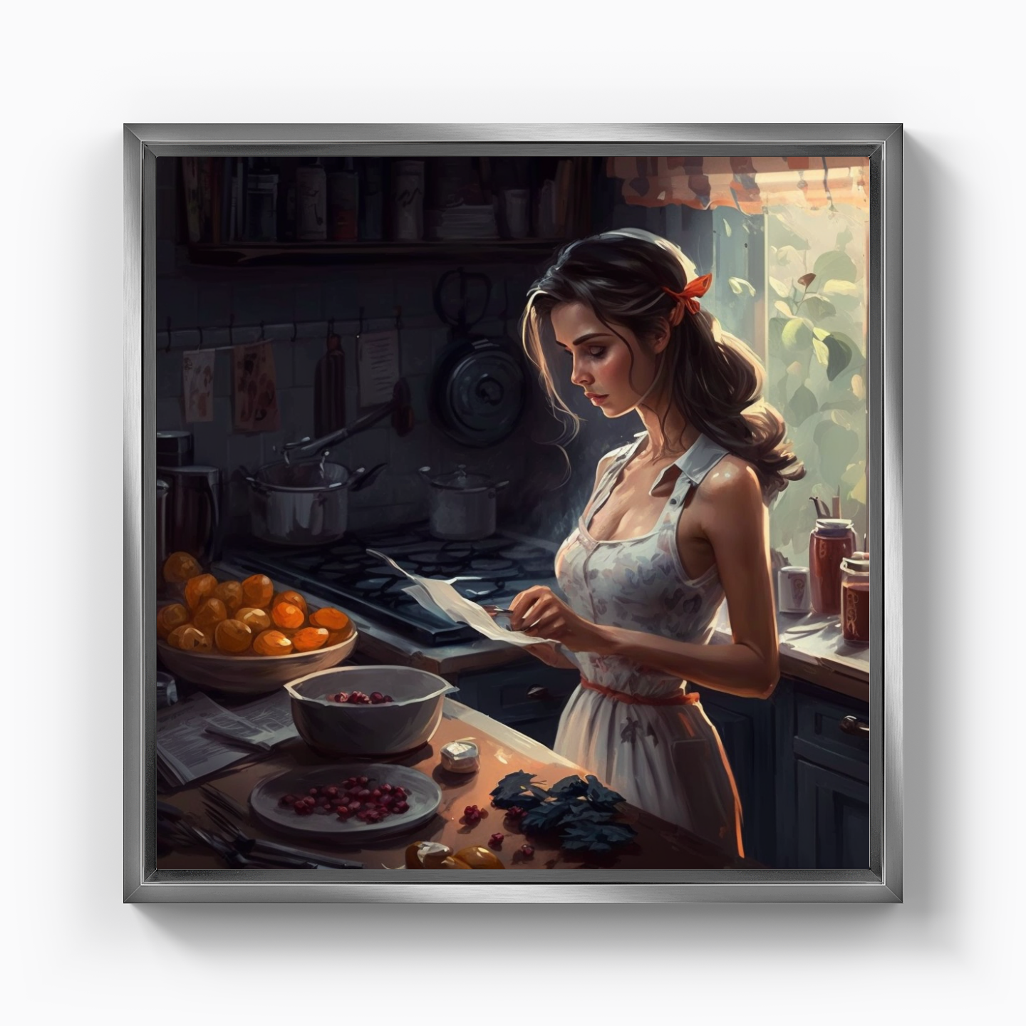 Breakfast lady - Canvas Print
