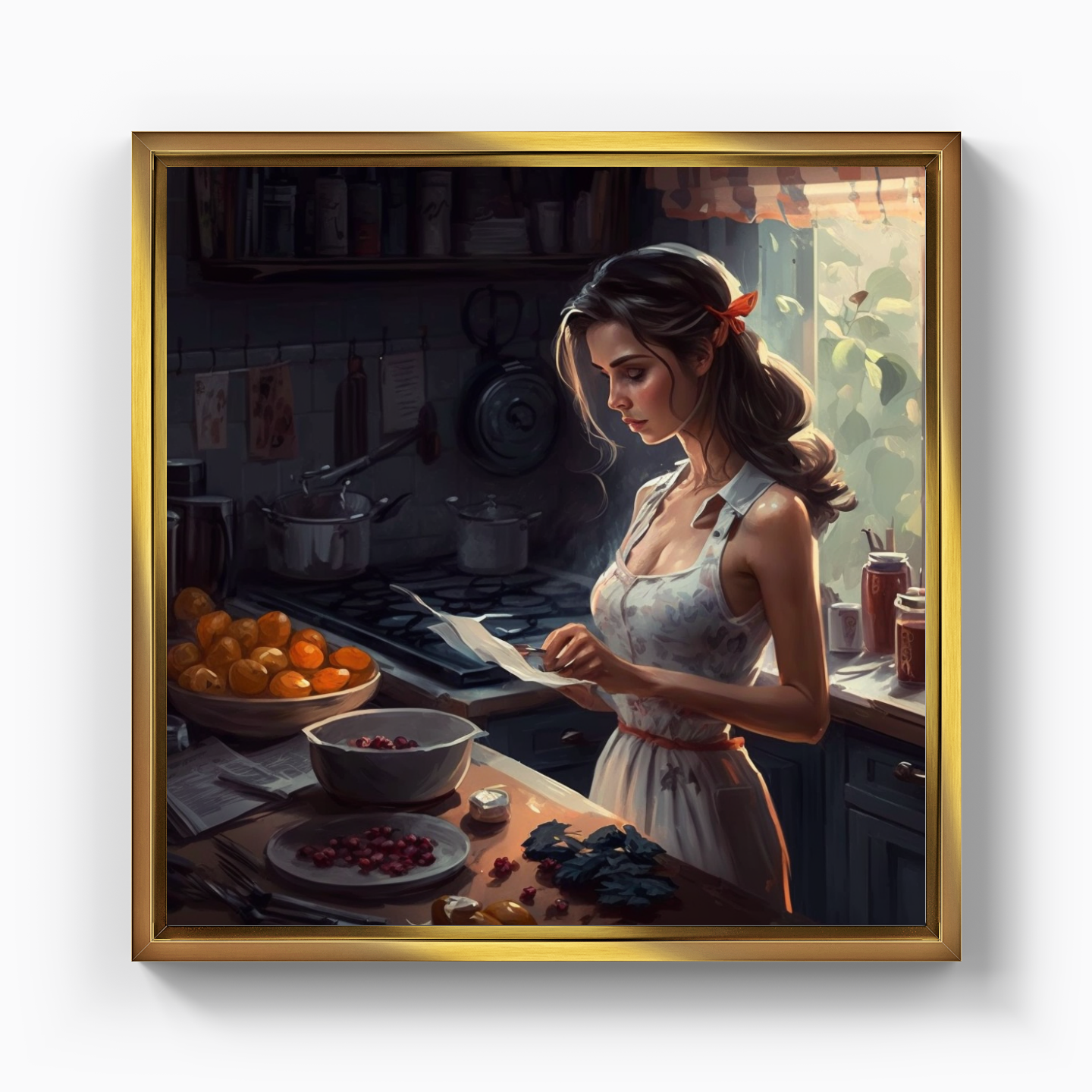 Breakfast lady - Canvas Print
