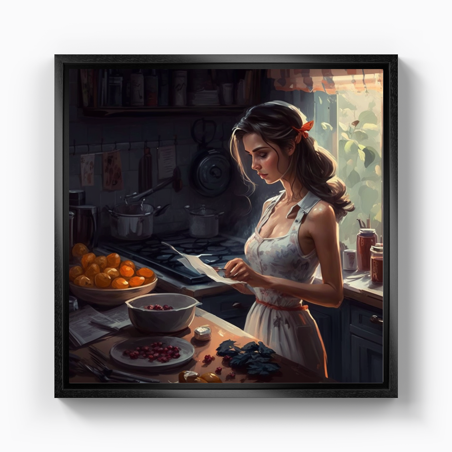 Breakfast lady - Canvas Print