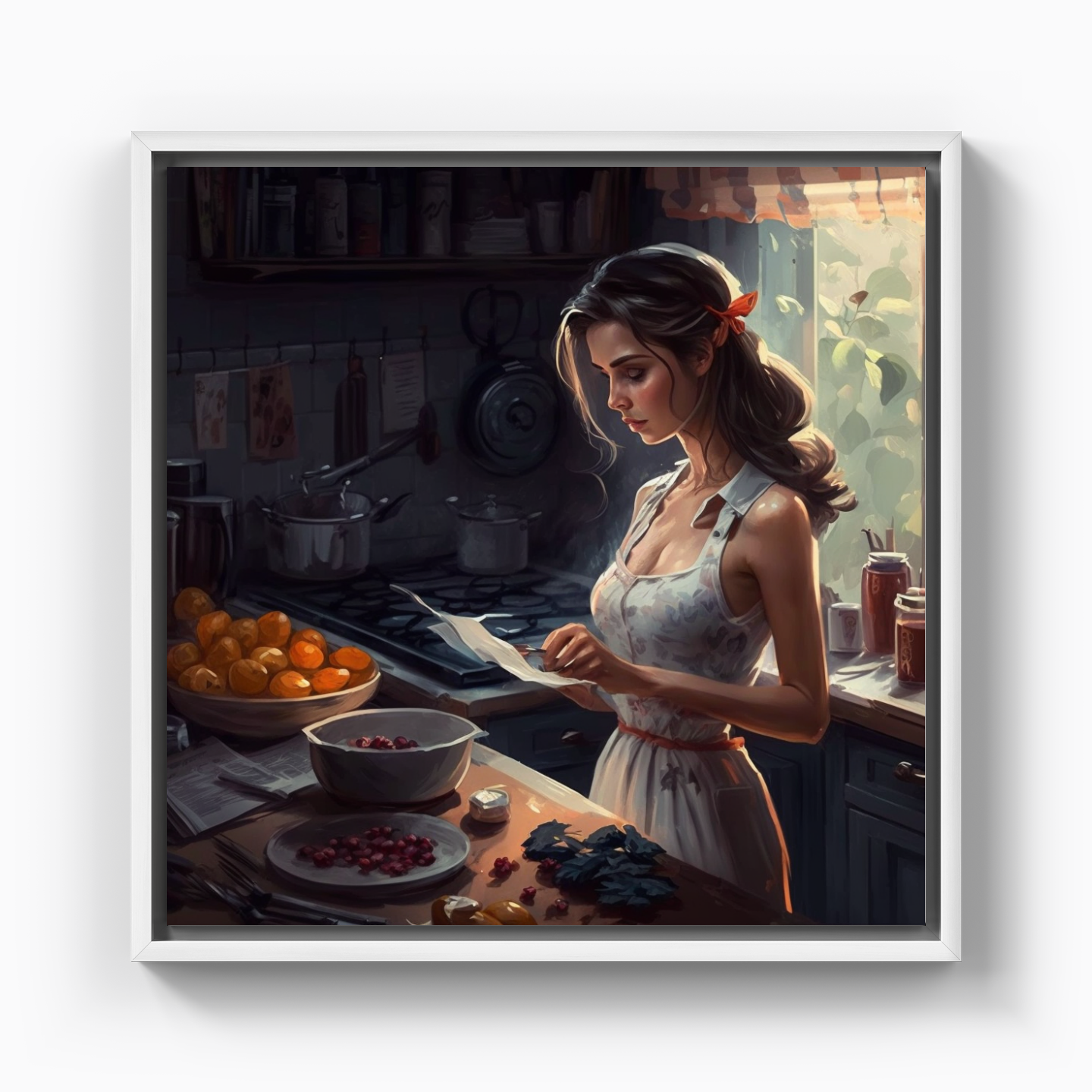 Breakfast lady - Canvas Print