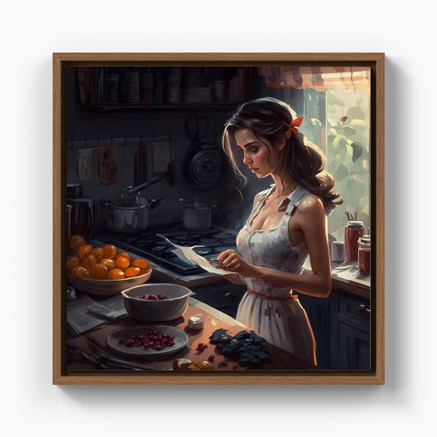 Breakfast lady - Canvas Print