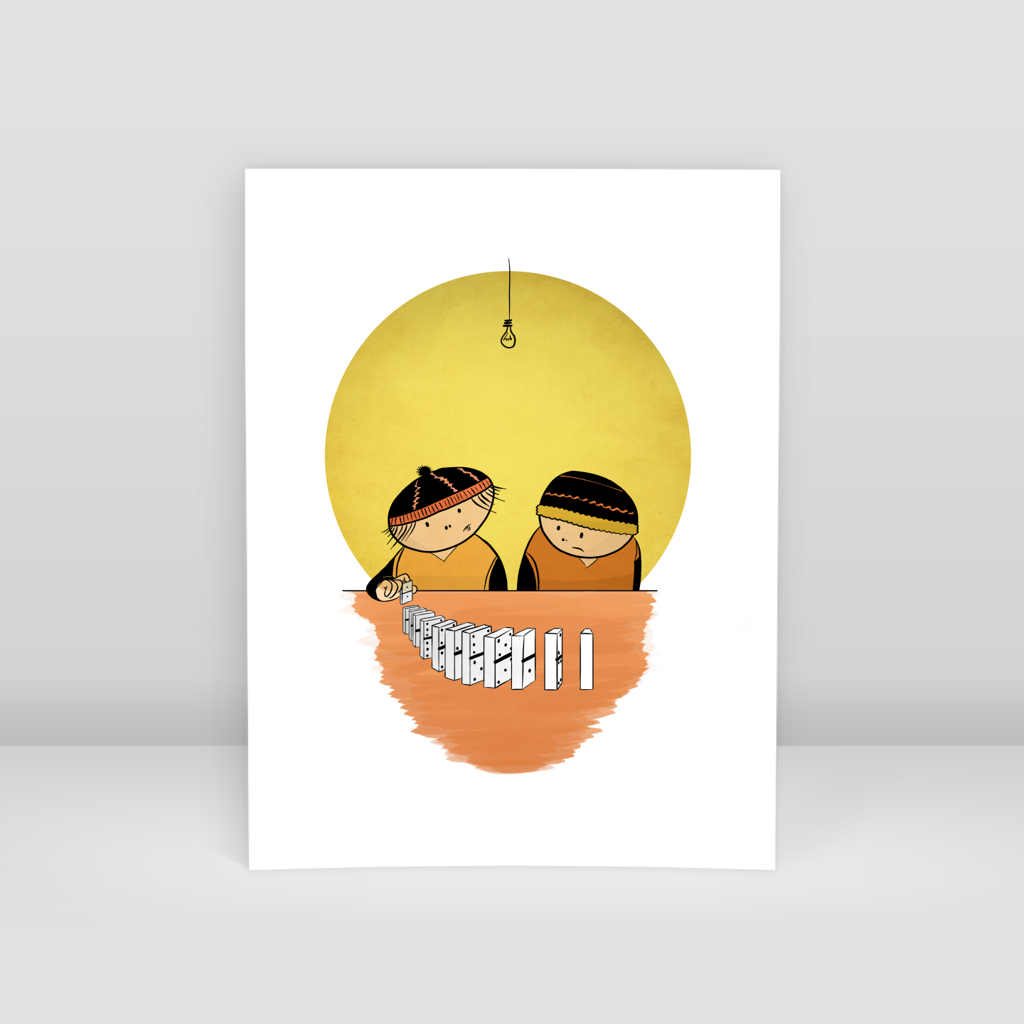 skull and children - Art Print