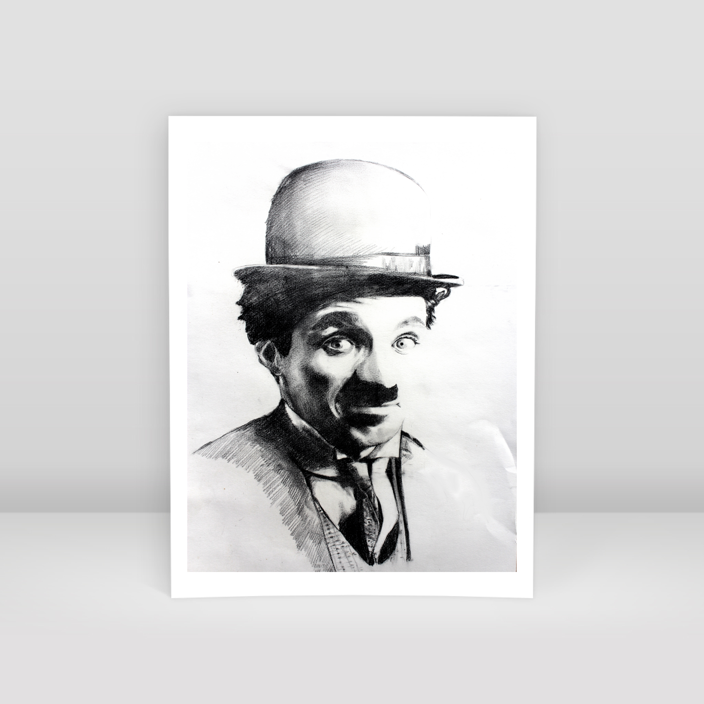 Charcoal Charlie Chaplin - Art Print