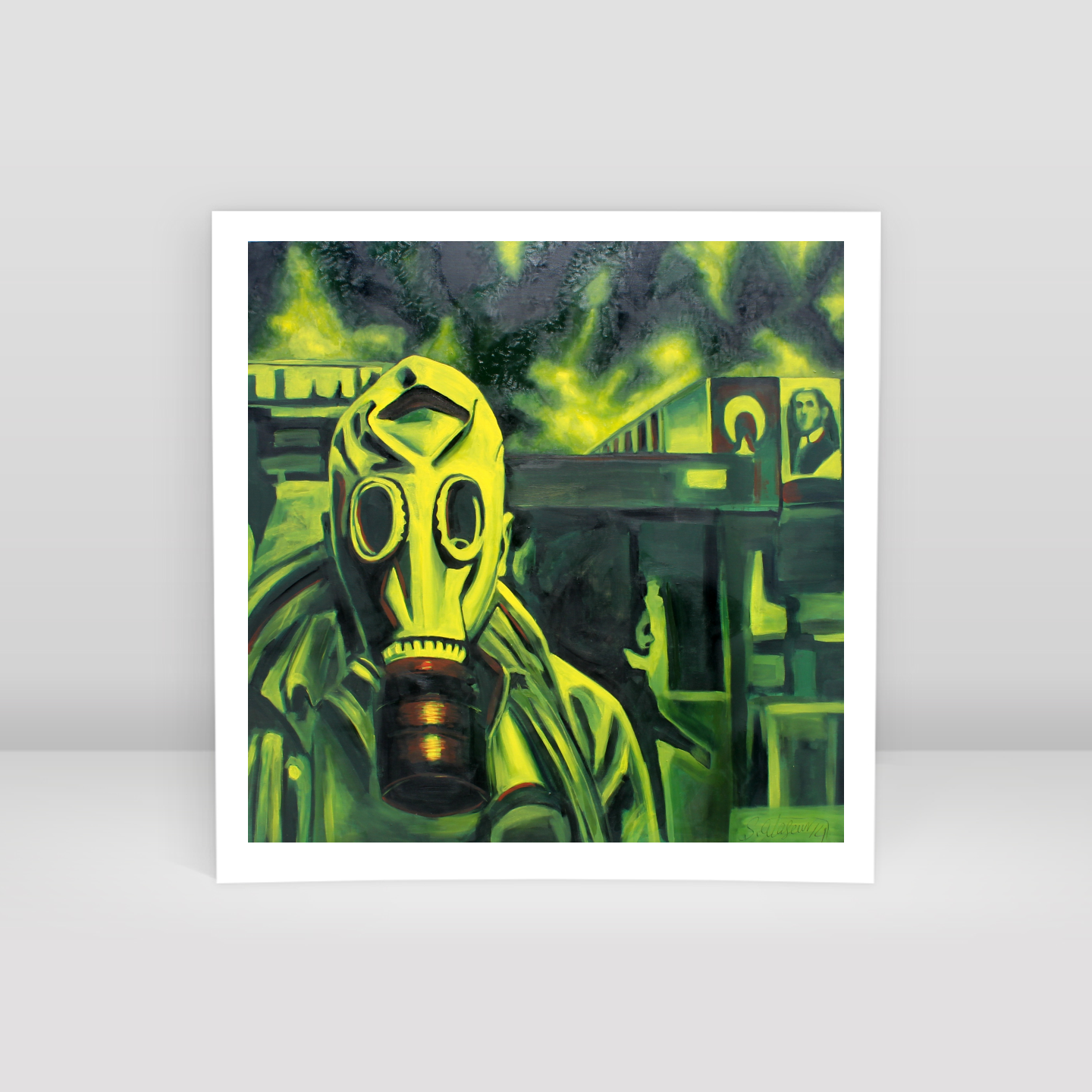 gas mask - Art Print