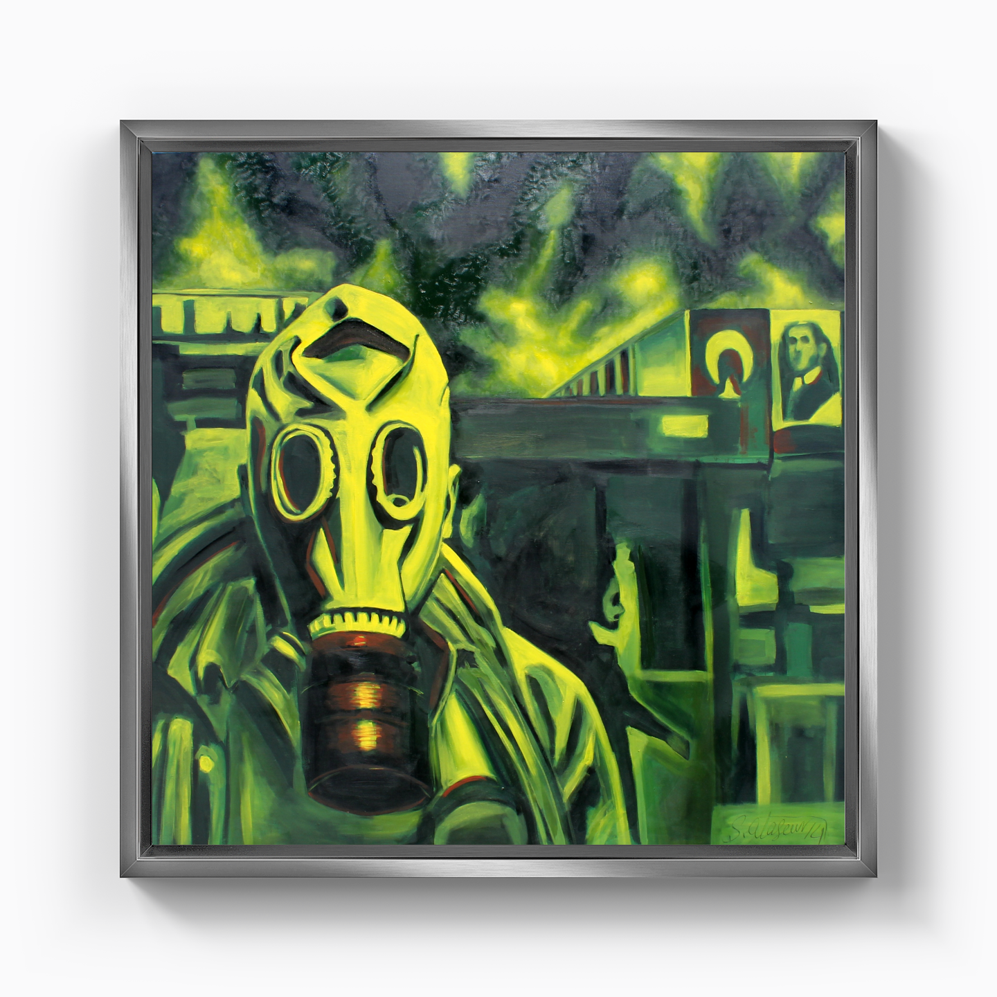gaz maskesi - Kanvas Tablo