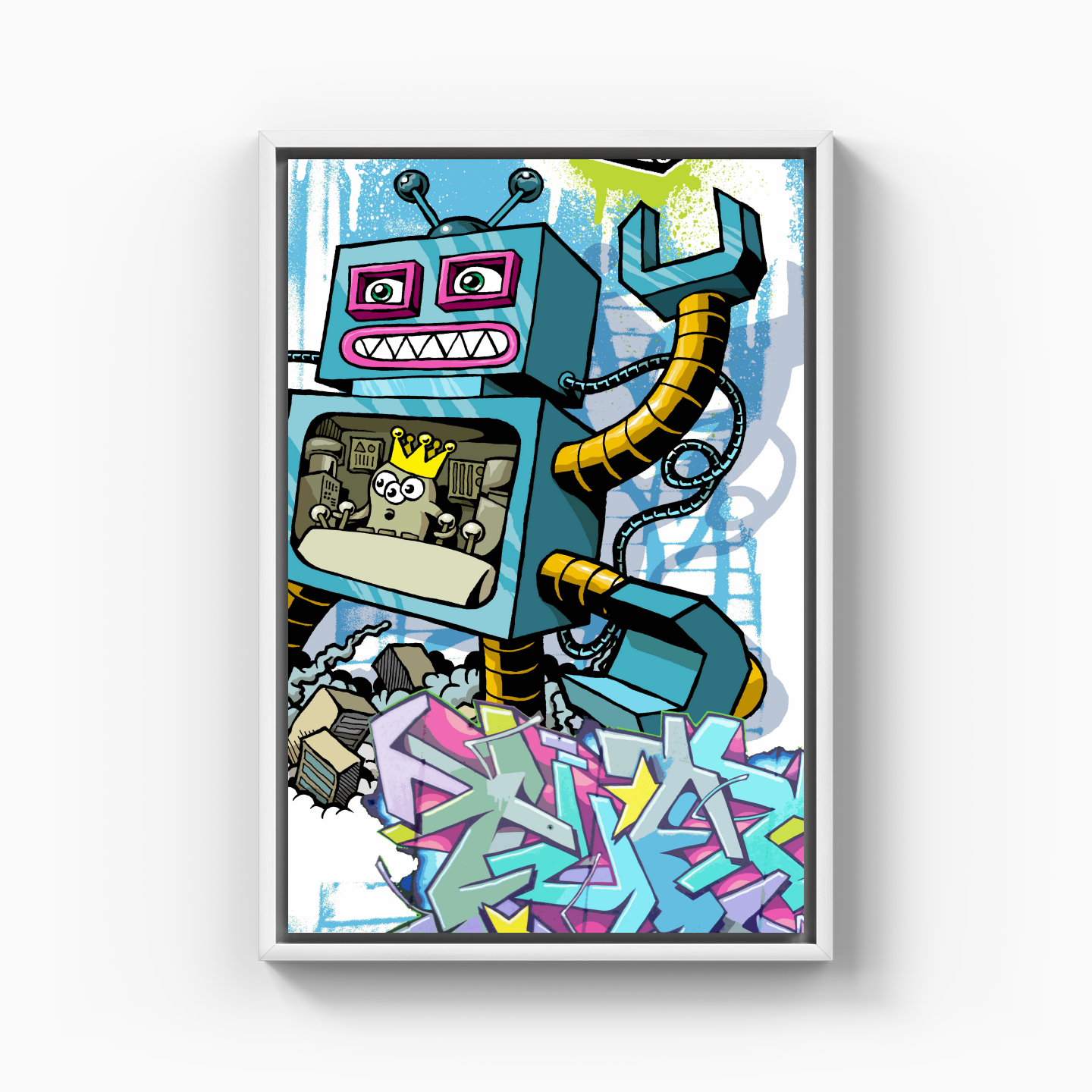 Graffiti Robot - Kanvas Tablo