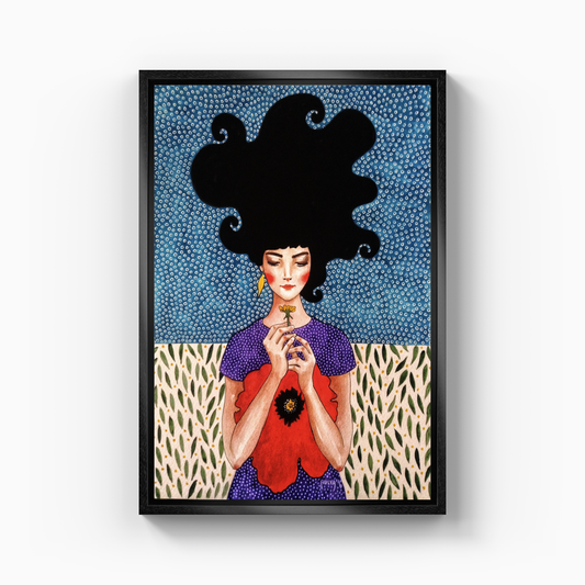 she is waiting inside - Canvas Print