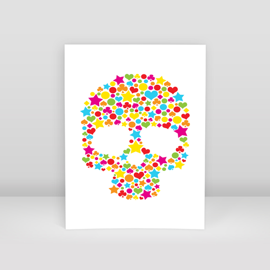 colorful skull - Art Print