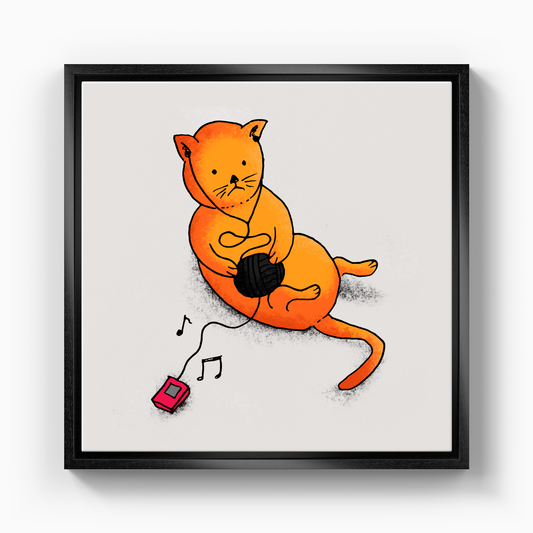 müzikli kedi - Kanvas Tablo