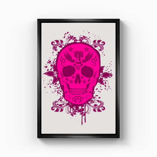 Pink Gang Skull - Kanvas Tablo