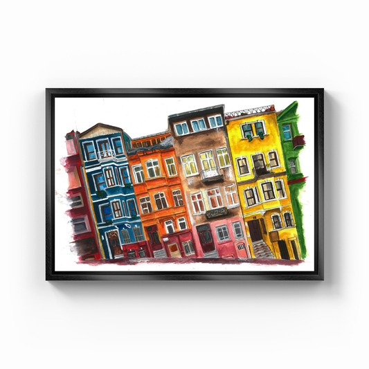 Balat Houses - Canvas Print