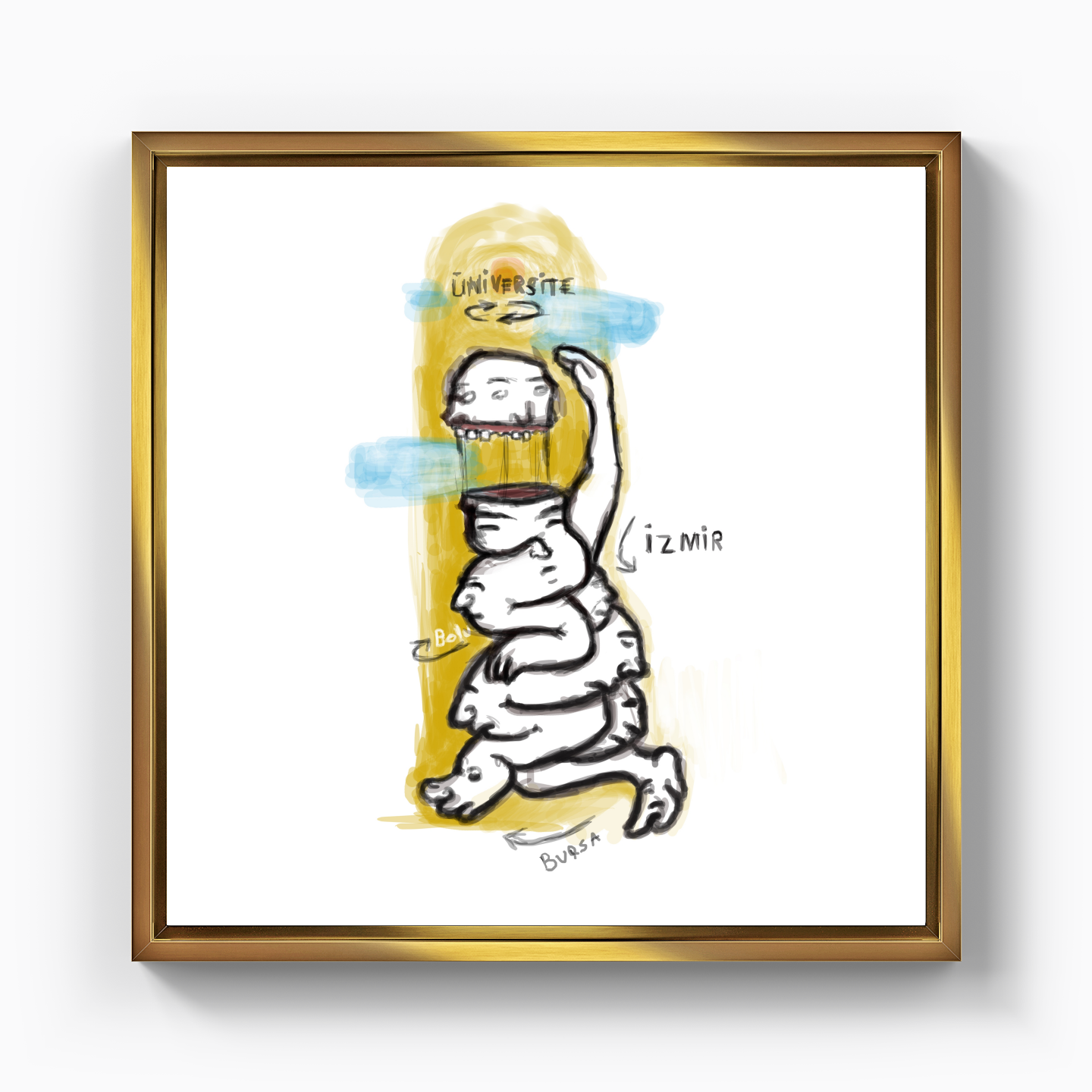 students taking exams - Canvas Print