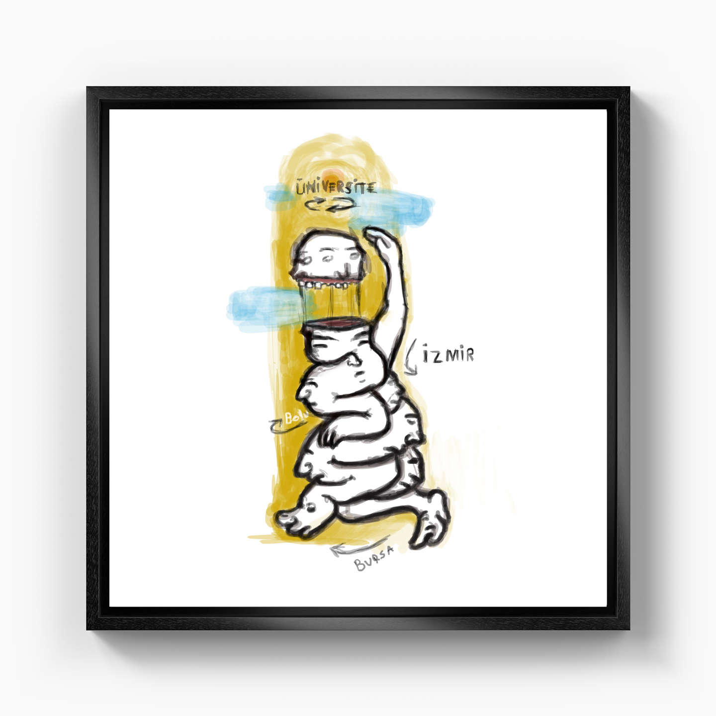 students taking exams - Canvas Print