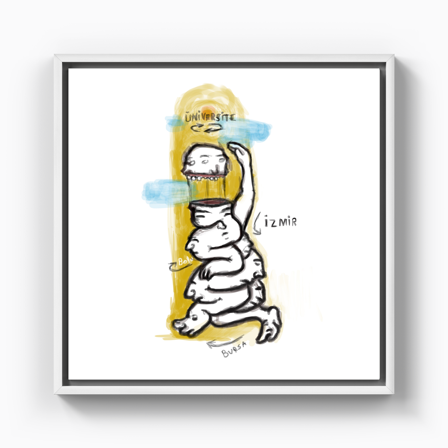 students taking exams - Canvas Print