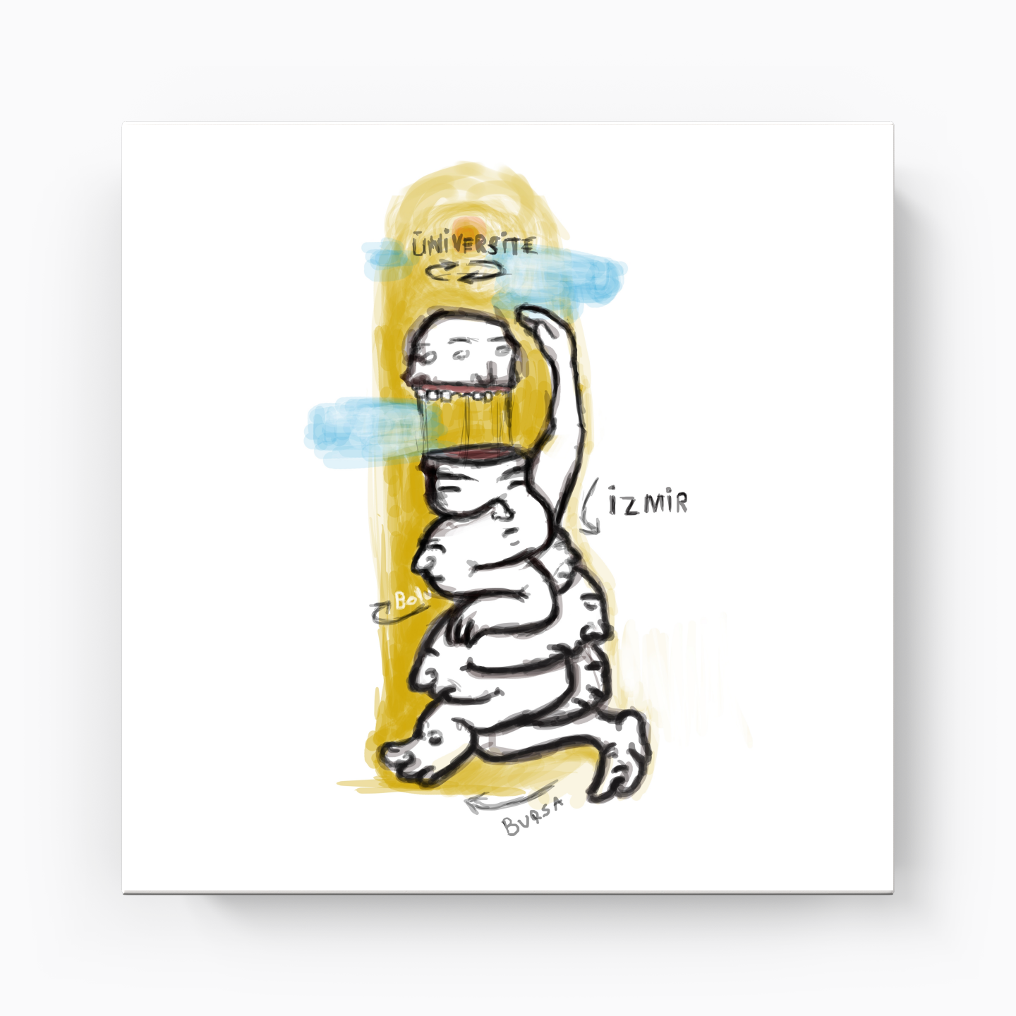 students taking exams - Canvas Print