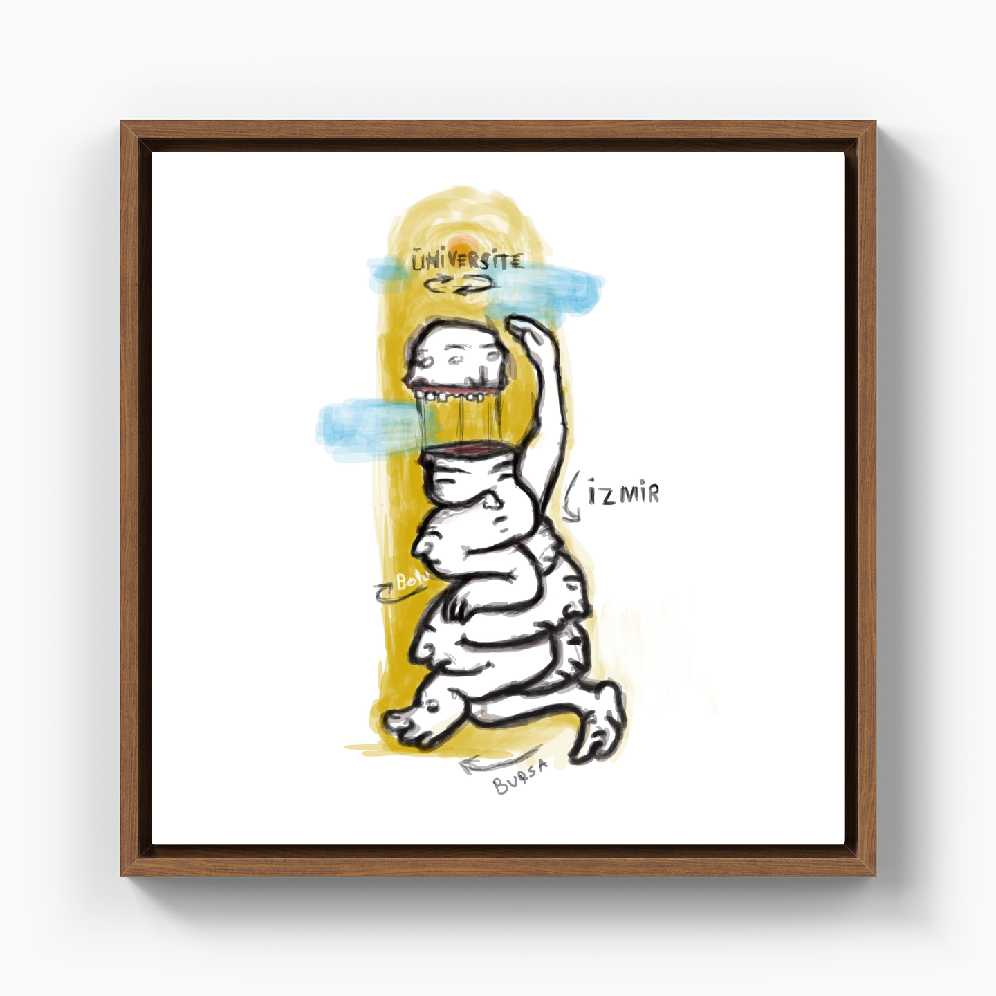 students taking exams - Canvas Print