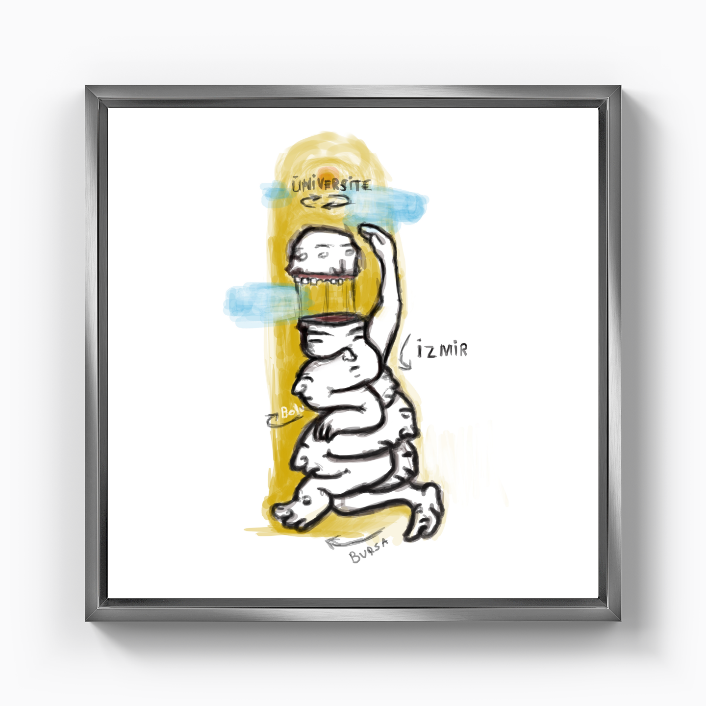 students taking exams - Canvas Print