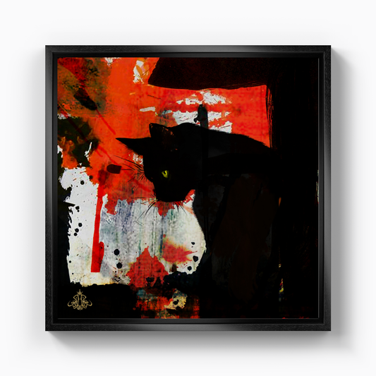 Black Cat How Many 04 - Canvas Print