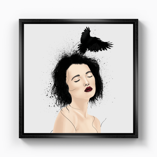 crow lady - Canvas Print