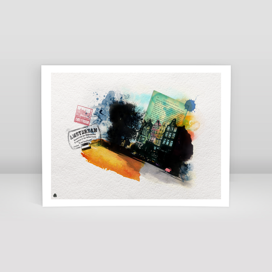 Un dramame dans le monde Amsterdam - Art Print