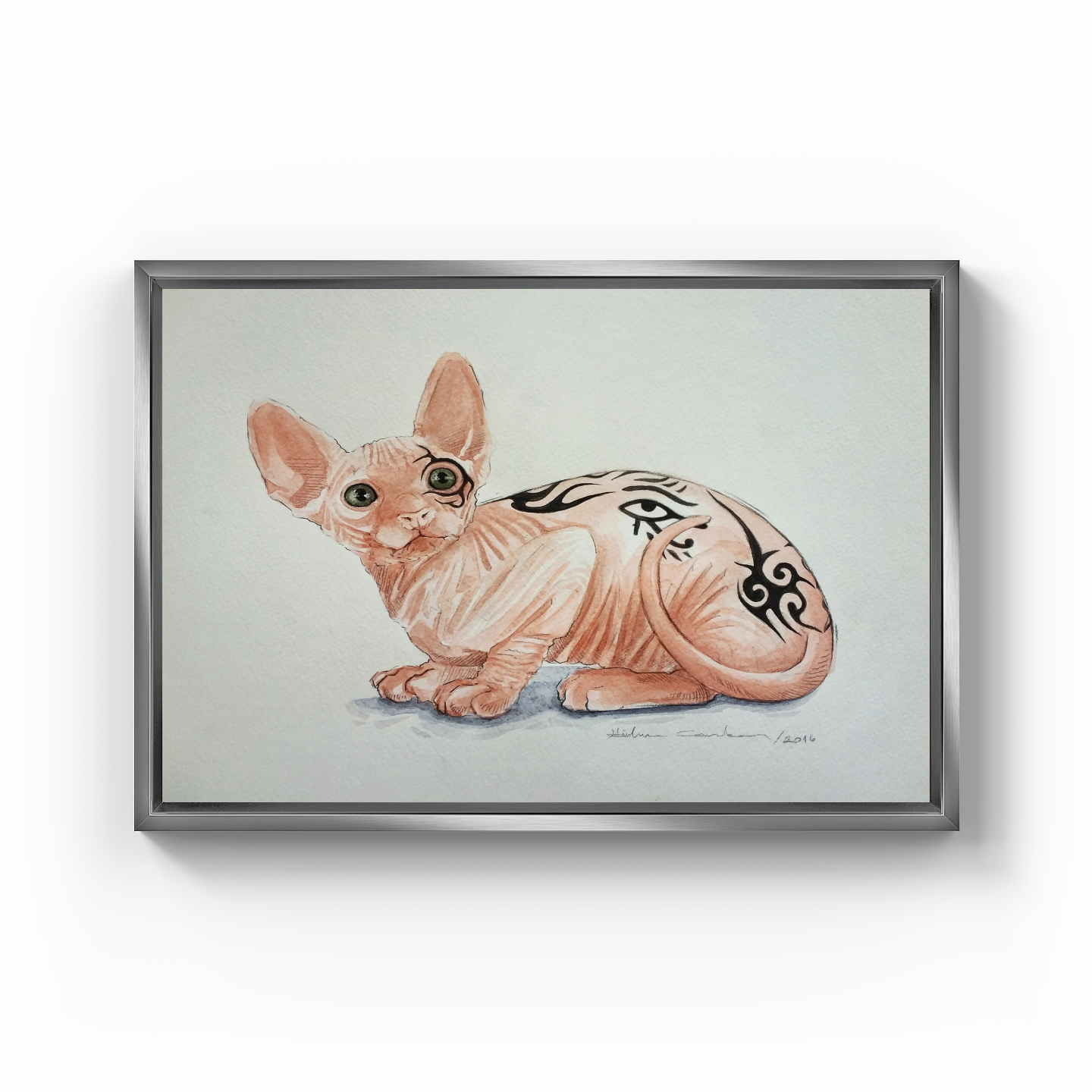Sfenks cat tattoo - Kanvas Tablo