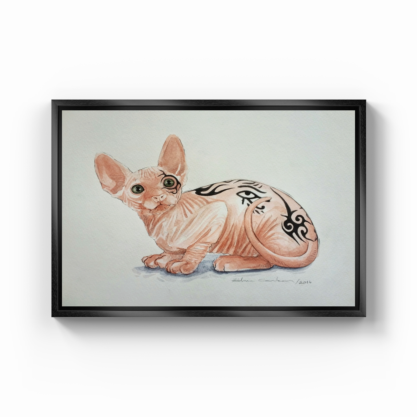 Sfenks cat tattoo - Kanvas Tablo