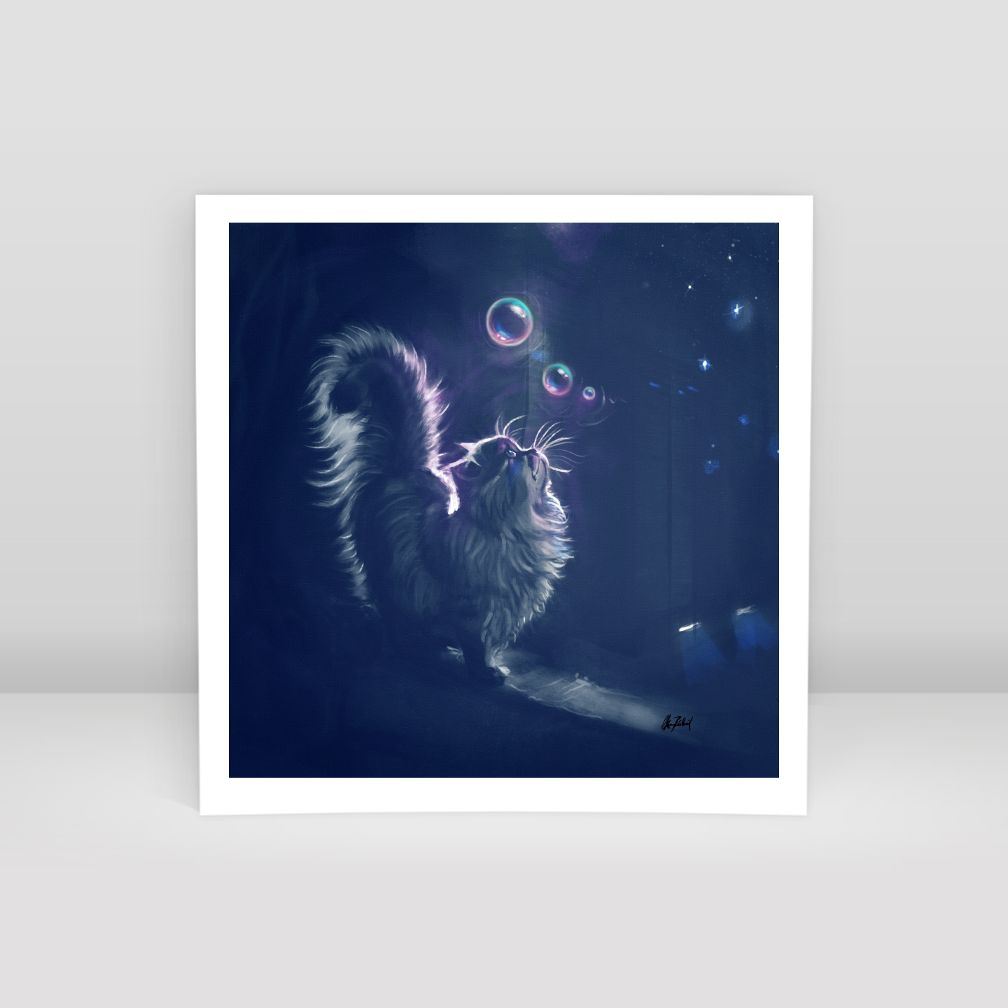 gece ve kedi - Art Print