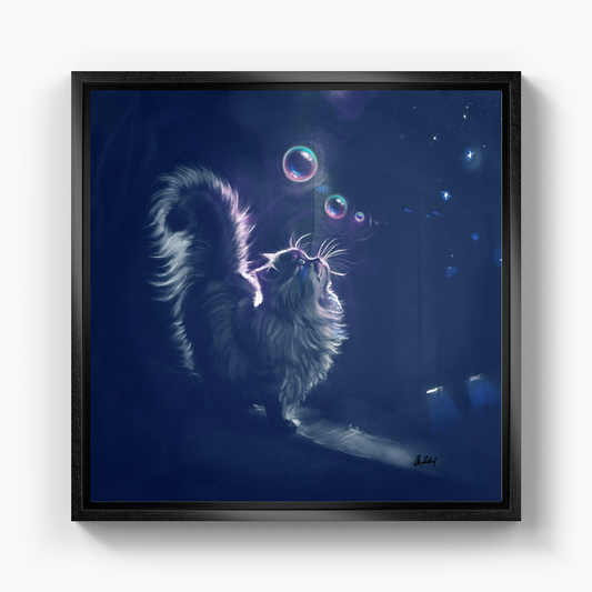 night and cat - Canvas Painting