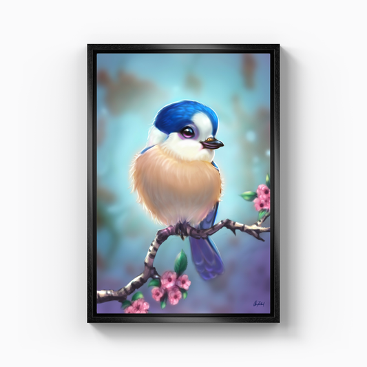 Blue-headed bird - Canvas Painting