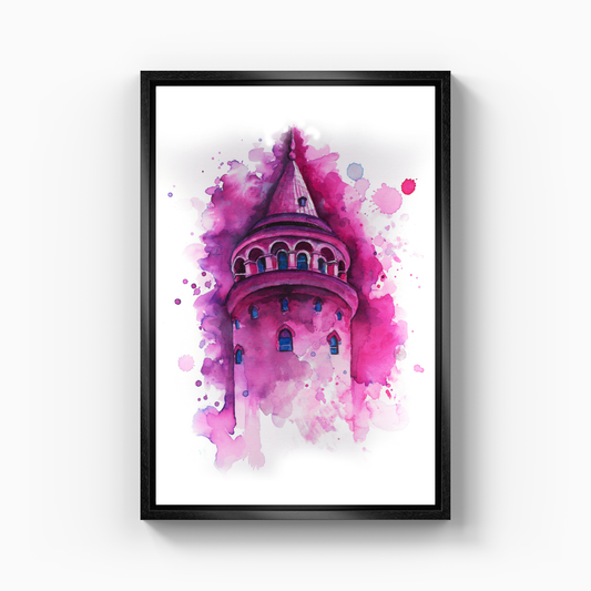 Pink Galata - Canvas Print