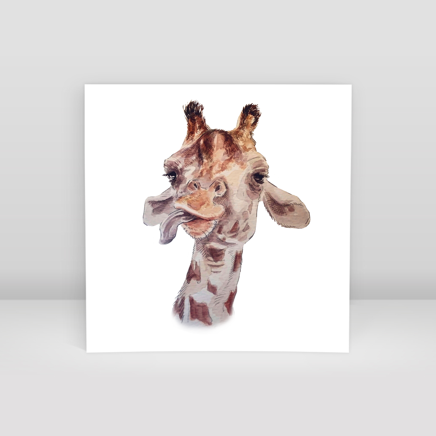 zürafa Selfie - Art Print
