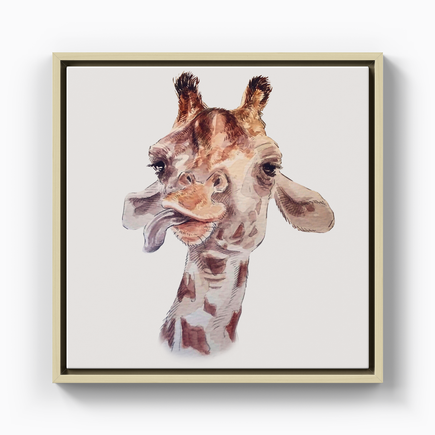 giraffe Selfie - Canvas Print