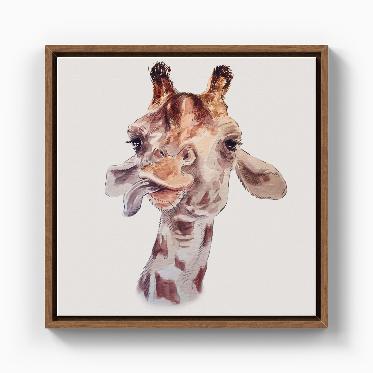 giraffe Selfie - Canvas Print