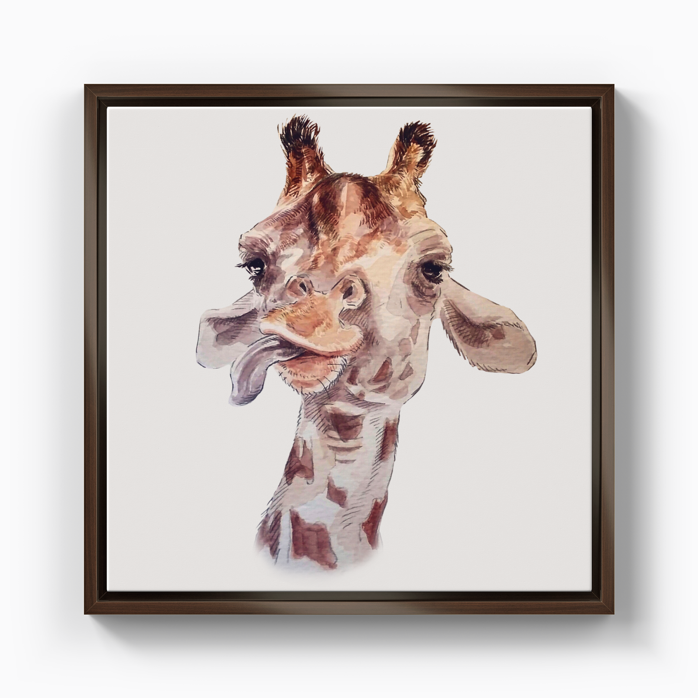 giraffe Selfie - Canvas Print