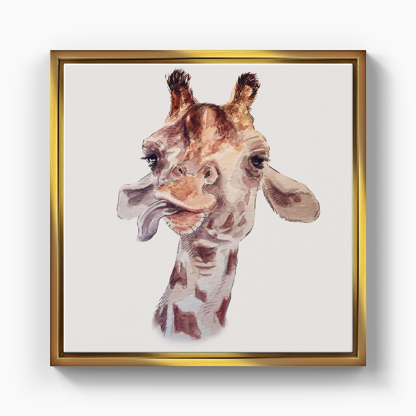 giraffe Selfie - Canvas Print