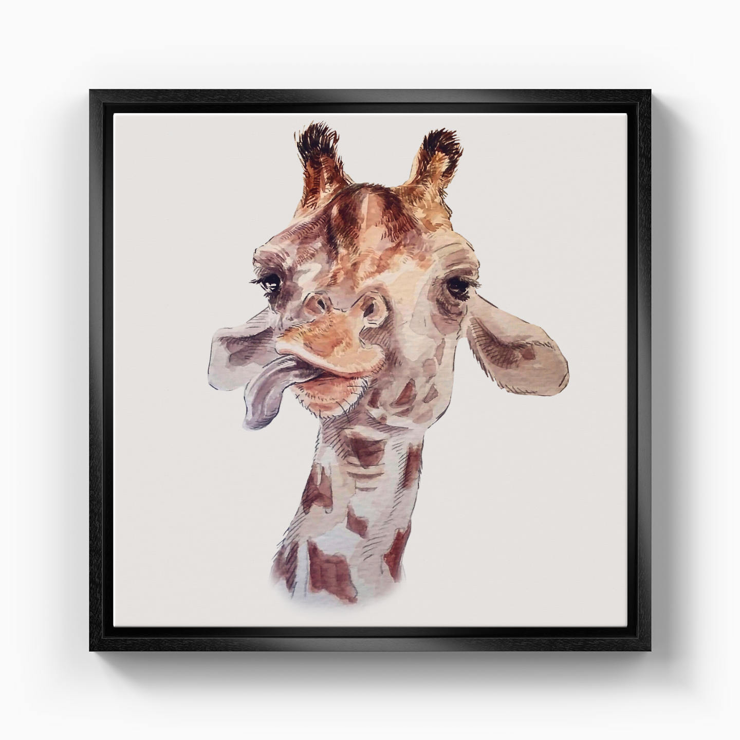 giraffe Selfie - Canvas Print