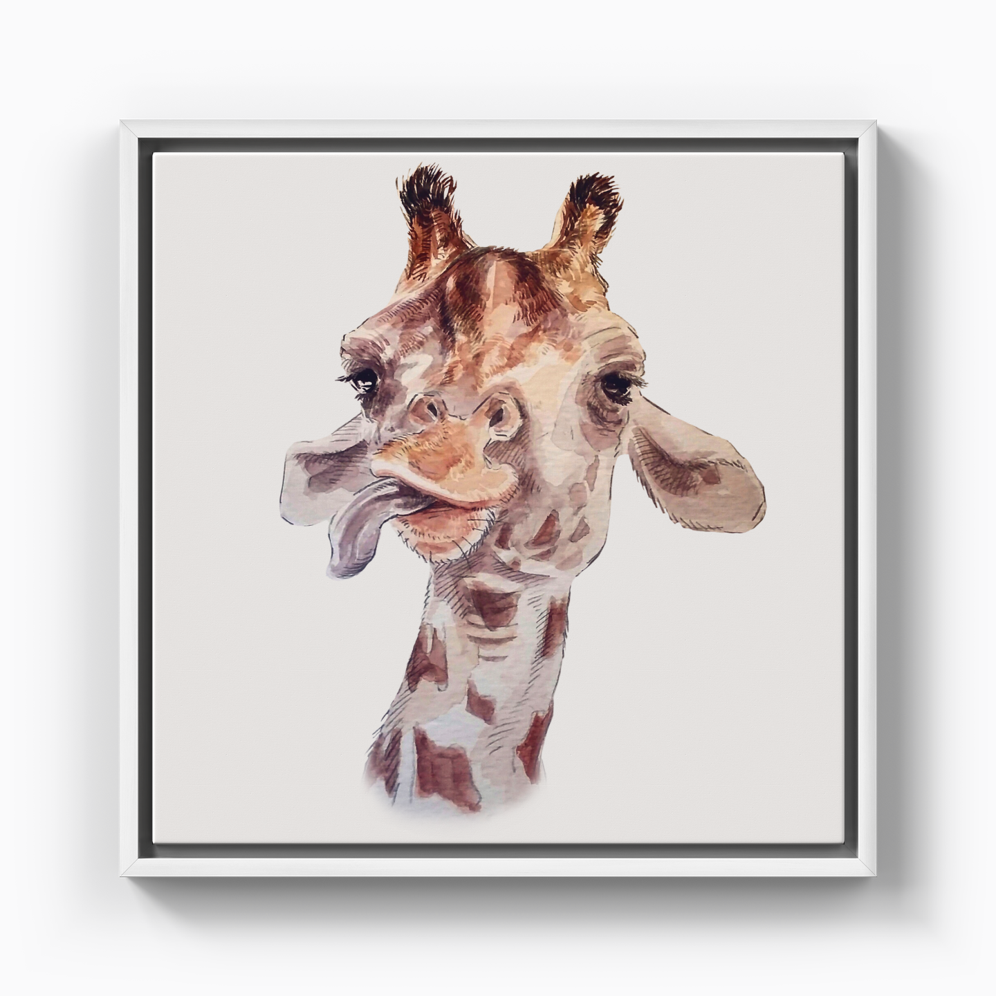 giraffe Selfie - Canvas Print