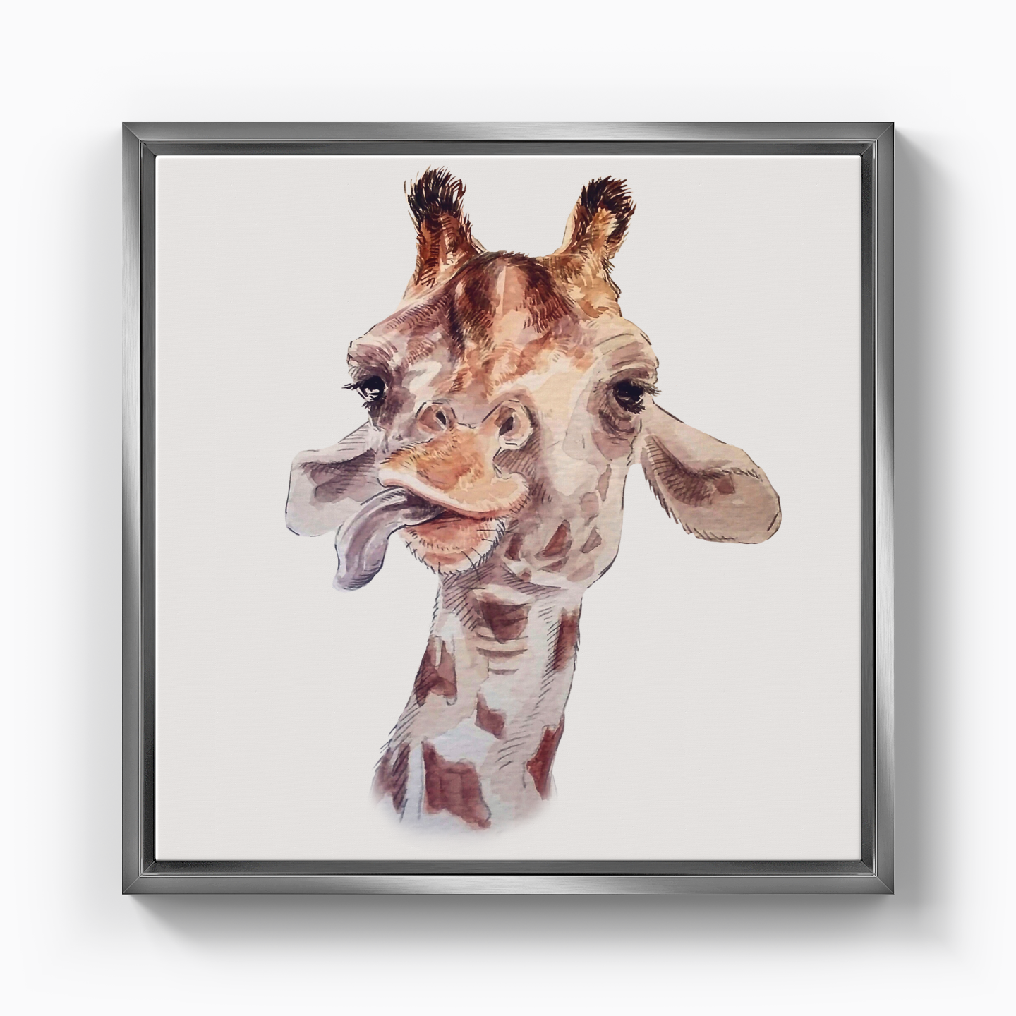 giraffe Selfie - Canvas Print