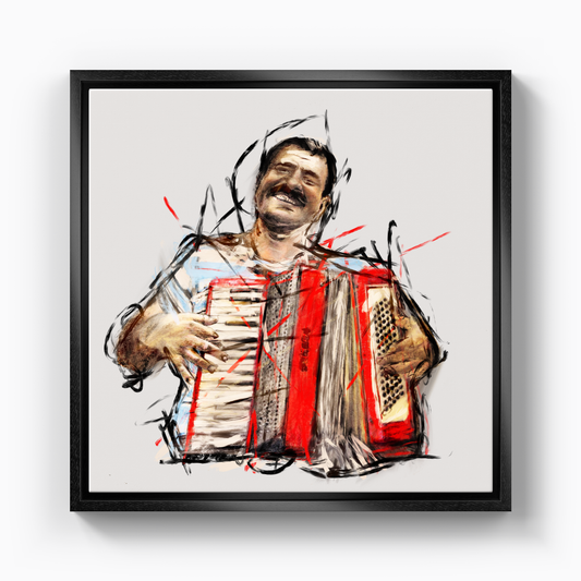 Accordion Player Man - Canvas Print