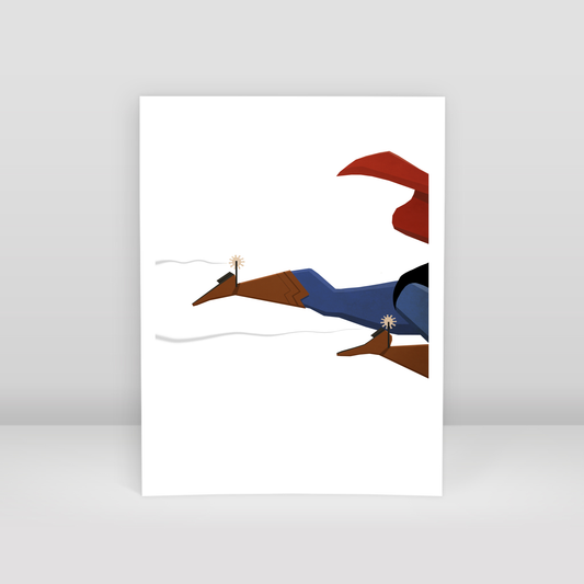 cowboy superman - Art Print