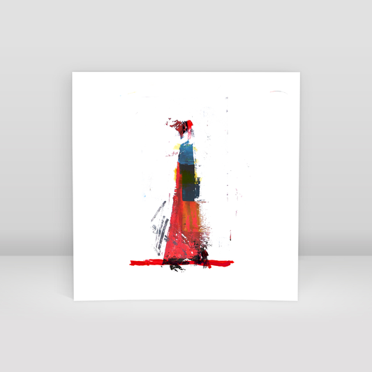 Lady in Red Kimono - Art Print