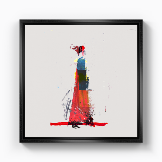 Lady in Red Kimono - Kanvas Tablo