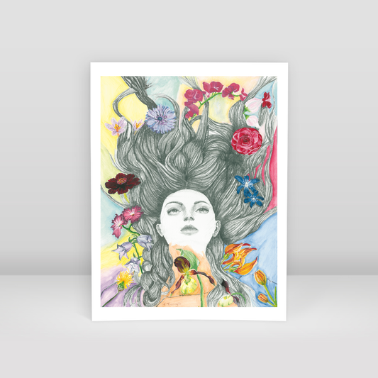 Unfading Faces and Flowers - Art Print