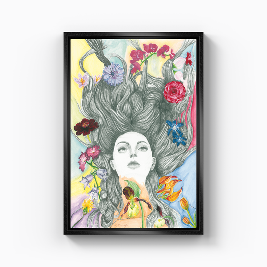 Unfading Faces and Flowers - Canvas Painting