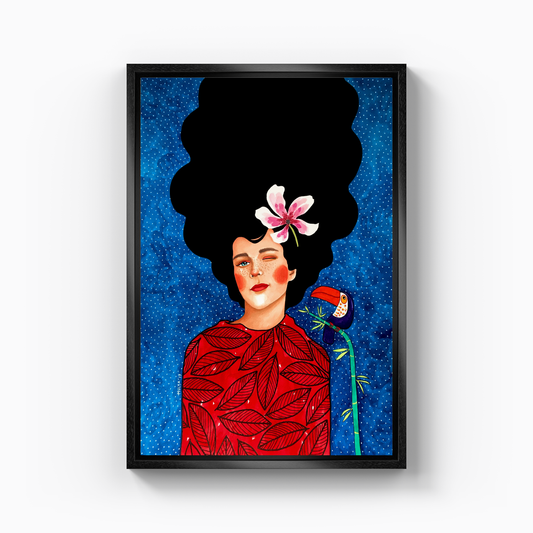 position herself in a certain posture - Canvas Print