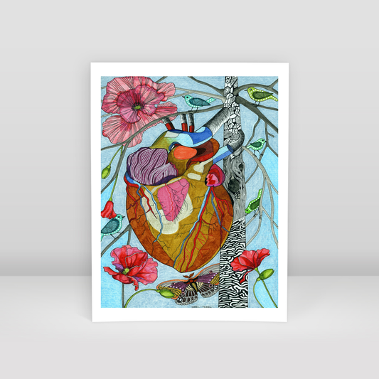 the heart feeding on the crying cedar tree - Art Print