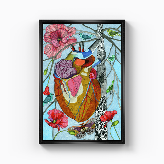 the heart feeding on the crying cedar tree - Canvas Print